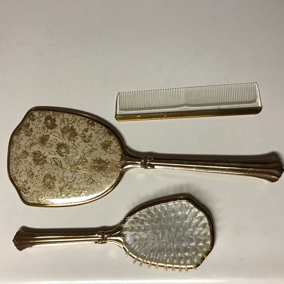 Vintage Bath Gold Tone Mirror Brush Comb Dresser Set Poshmark